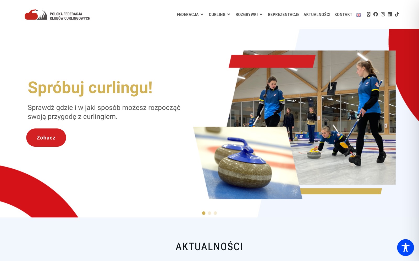 Stara strona PFKC – wersja na komputer