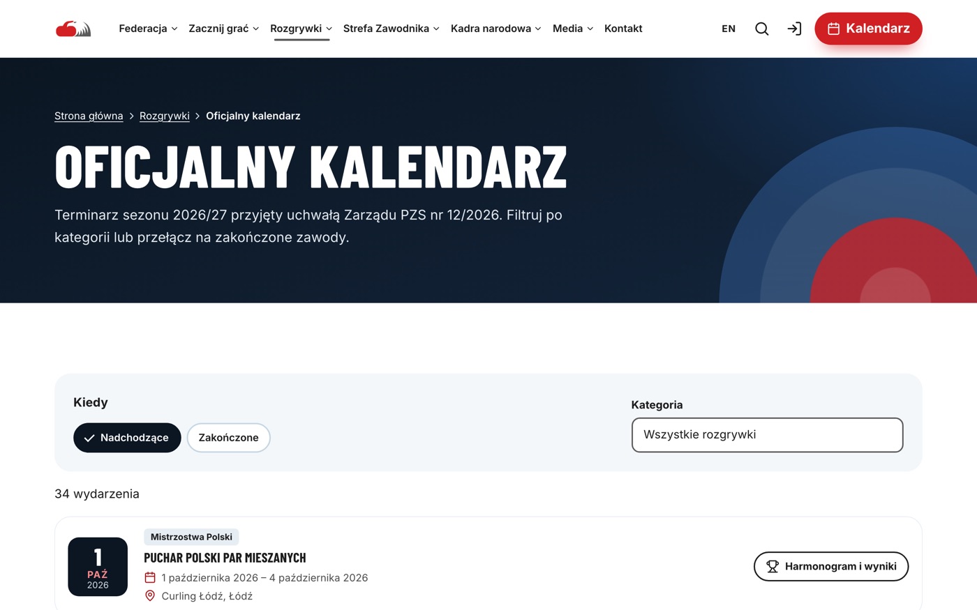 Nowy kalendarz rozgrywek